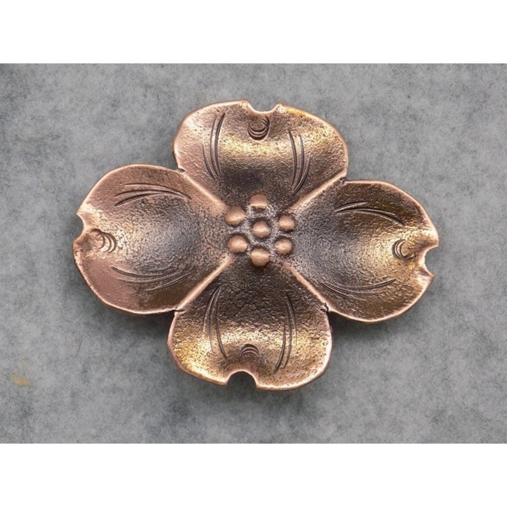 Stuart Nye Copper Dogwood Blossom Brooch Pin Vintage Unsigned Hand Wrought